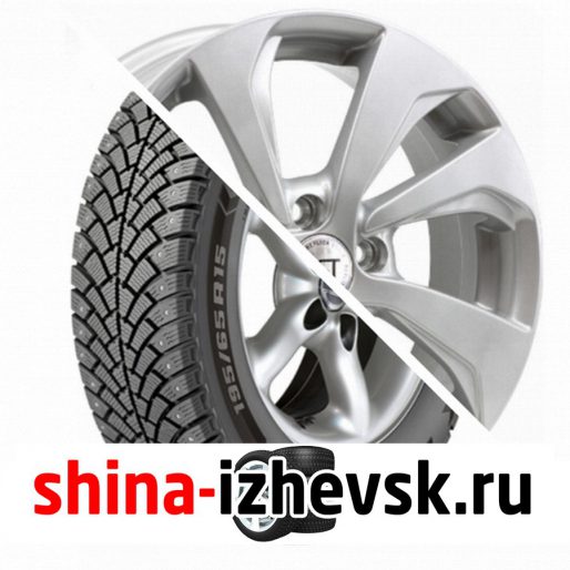 Колесо в сборе BF Goodrich G Force Stud 195/65 R15 Q 95 + RST R005 6xR15 4×100 ET40 DIA60.1 Глянцевый серебристый в Ижевске
